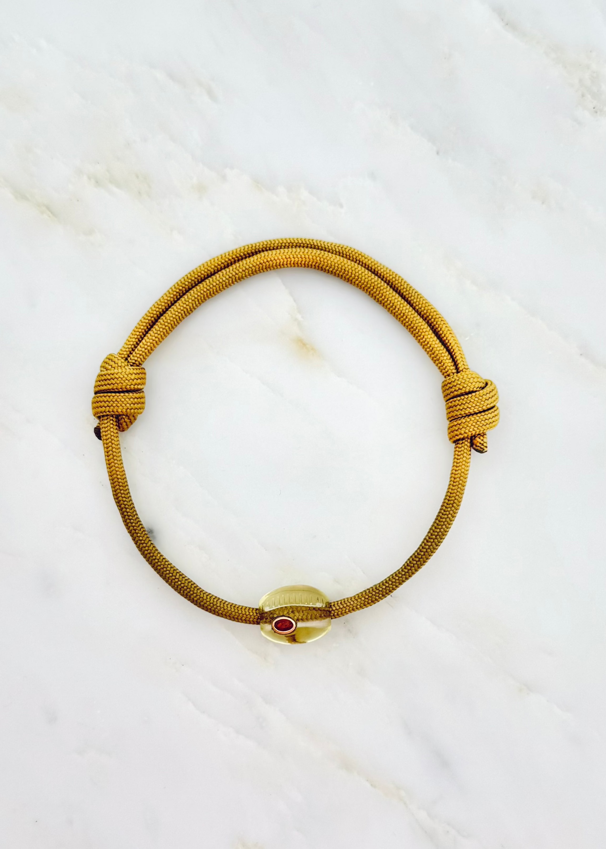 Dezso fine jewelry Lemon Quartz & Sapphire Cowry Bead Anklet