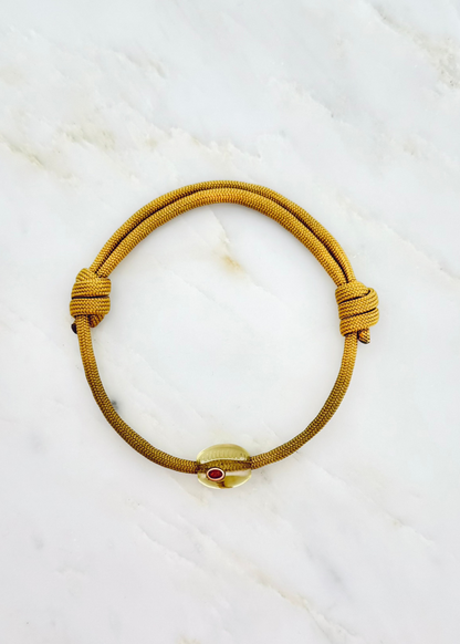 Dezso fine jewelry Lemon Quartz & Sapphire Cowry Bead Anklet