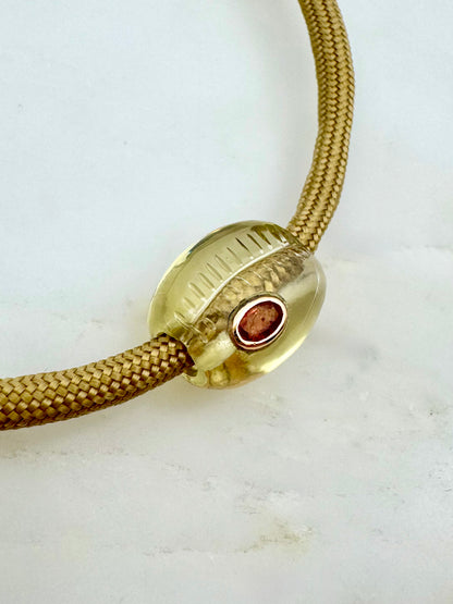 Dezso fine jewelry Lemon Quartz & Sapphire Cowry Bead Anklet