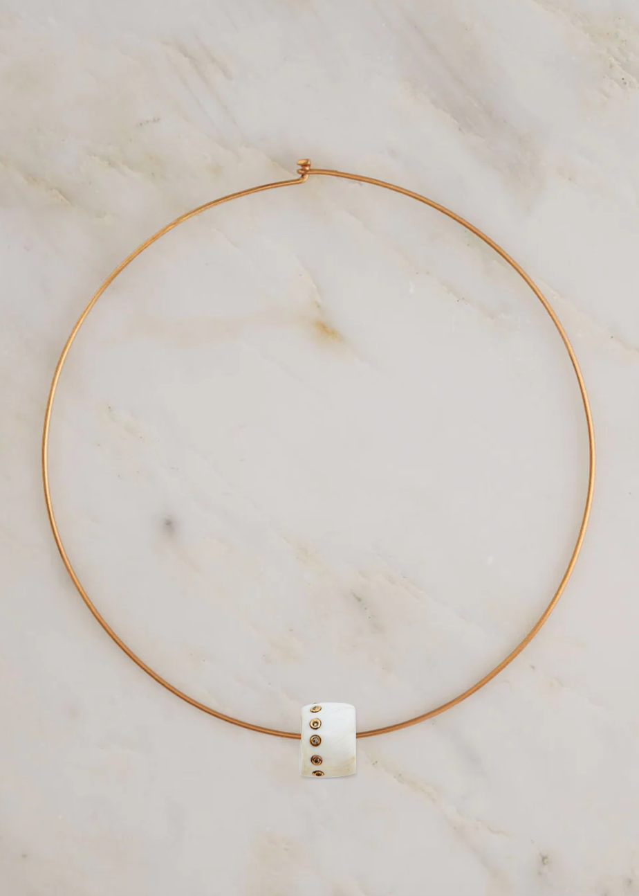 Dezso fine jewelry Natural Shell Bead with Diamonds