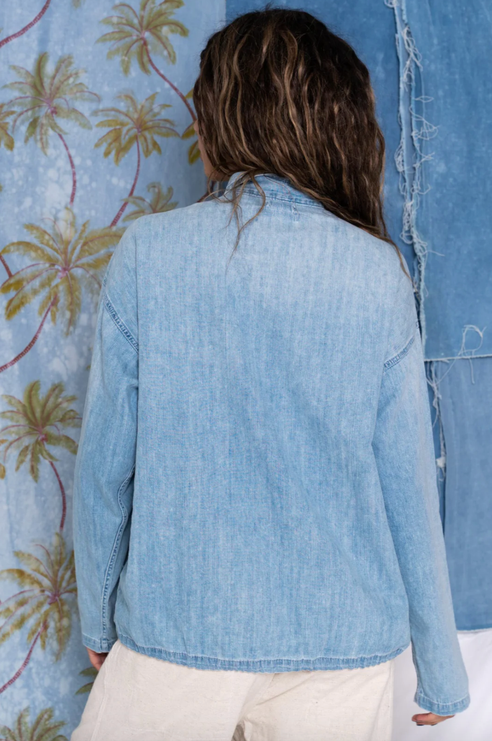 Person wearing Dr Collectors Opium Japan Denim Shirt Jacket