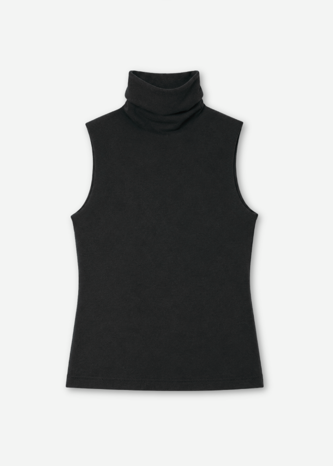 ENZA COSTA WOMENS Cashmere Jersey Shell in Black