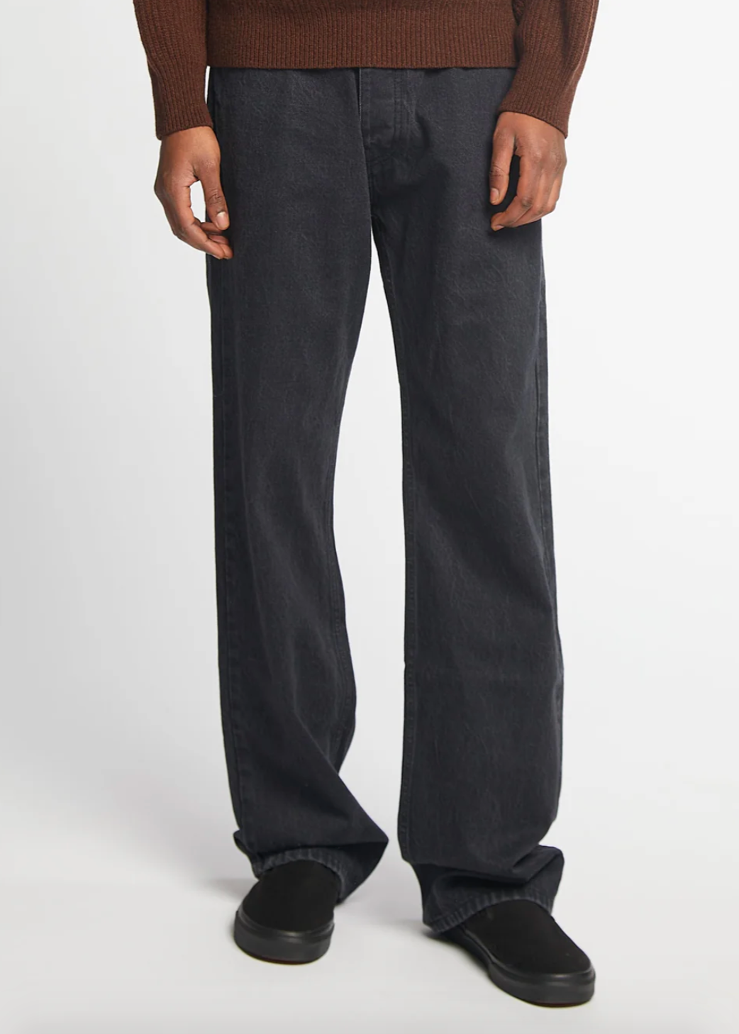 Person wearing Eat Dust Mens D66 Baggy Skate Pant Faded Black