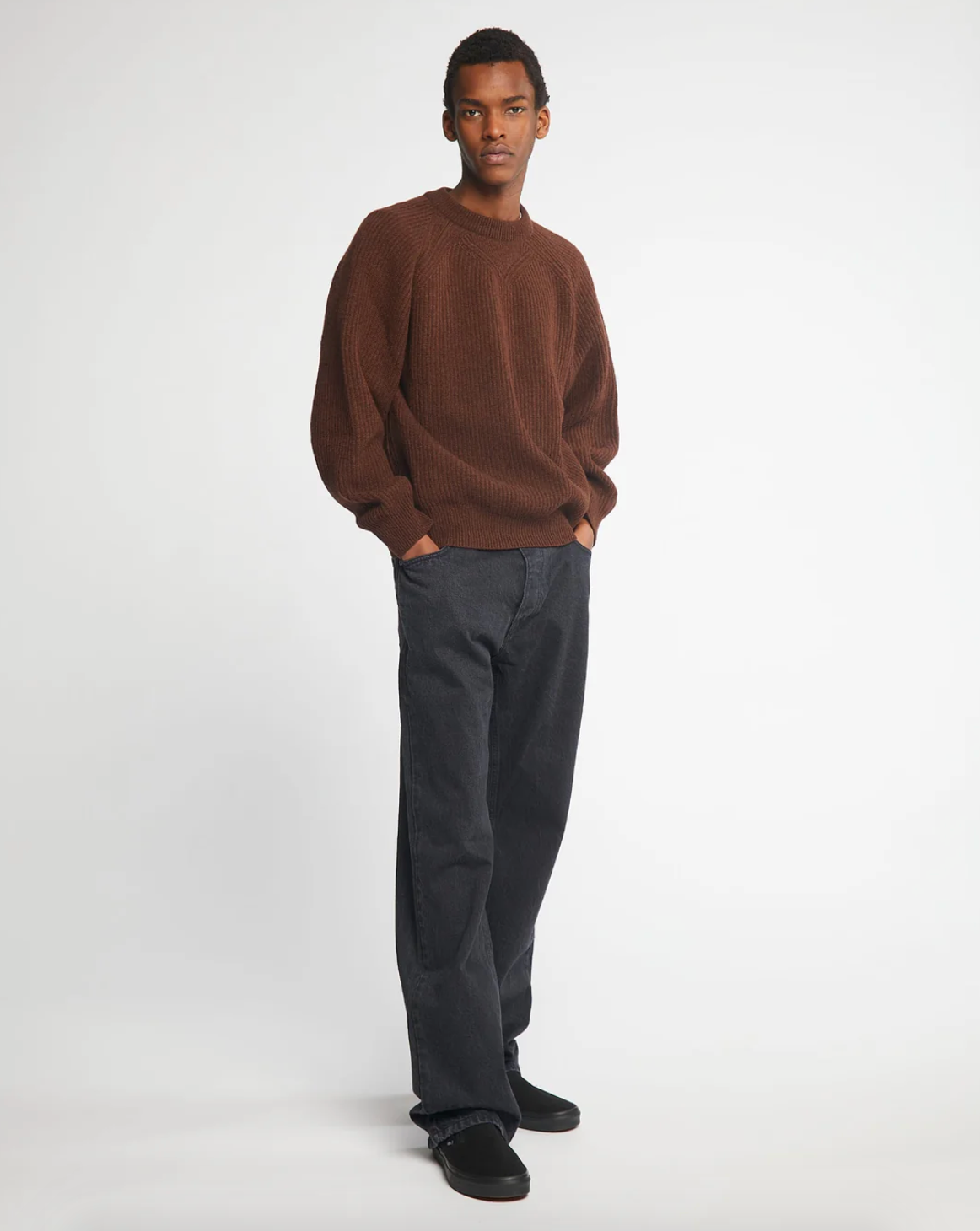 Person wearing Eat Dust Mens D66 Baggy Skate Pant Faded Black