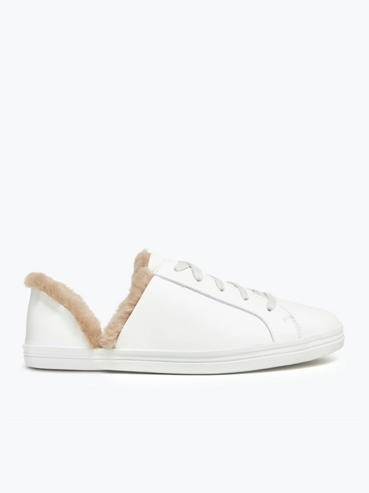 Eda D'Orsay Shearling Sneaker in White