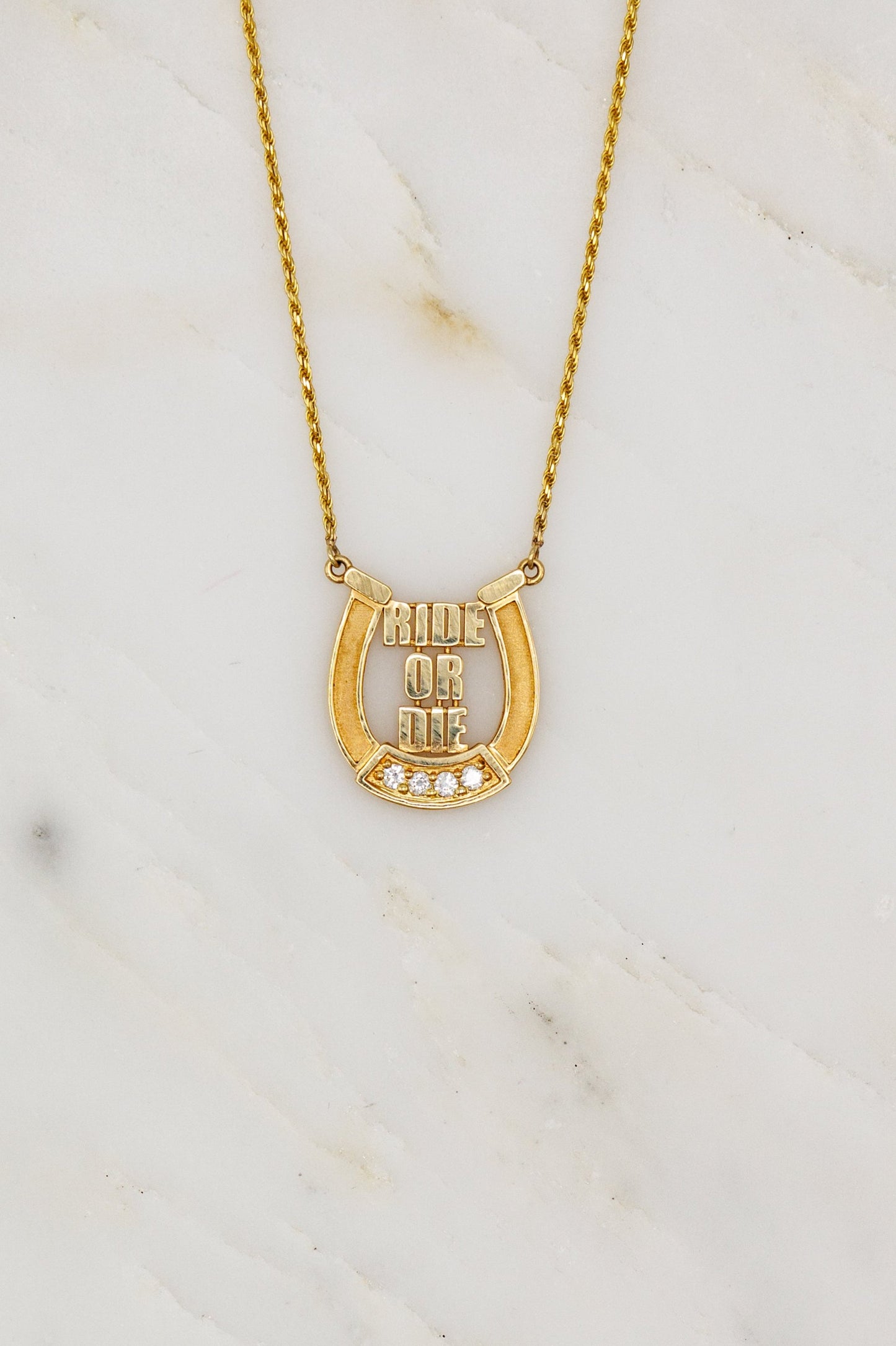 Ride Or Die Horseshoe Necklace