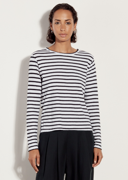 Person wearing Enza Costa Breton Stripe Top