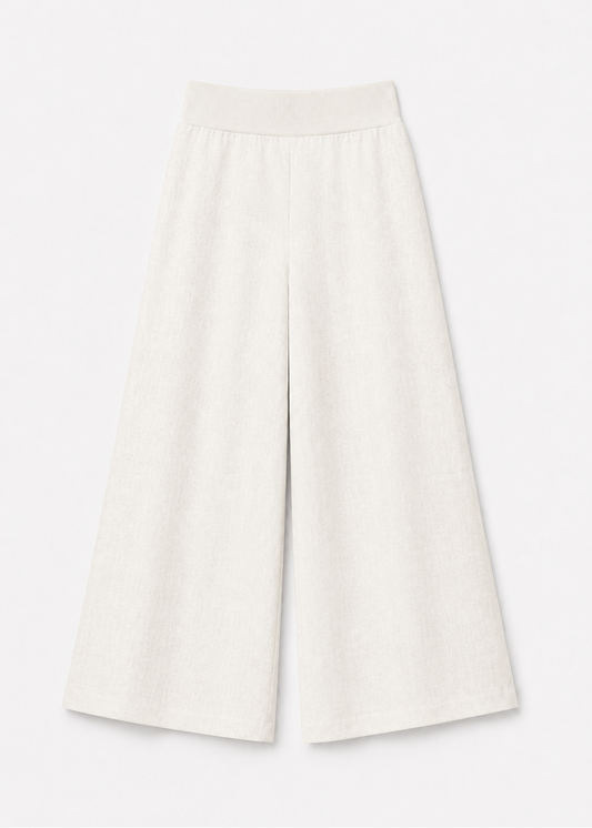 Enza Costa Linen Wide Leg Pants in White