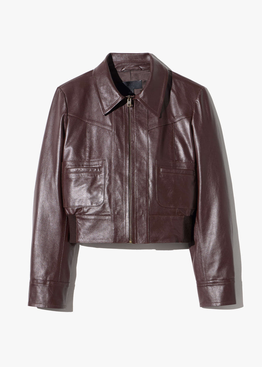 Nili lotan womens Charly Leather Jacket bordeaux