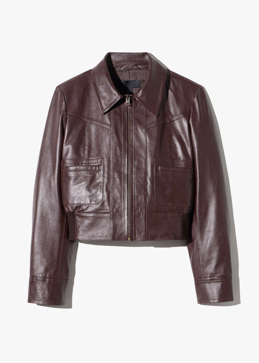 Nili lotan womens Charly Leather Jacket bordeaux