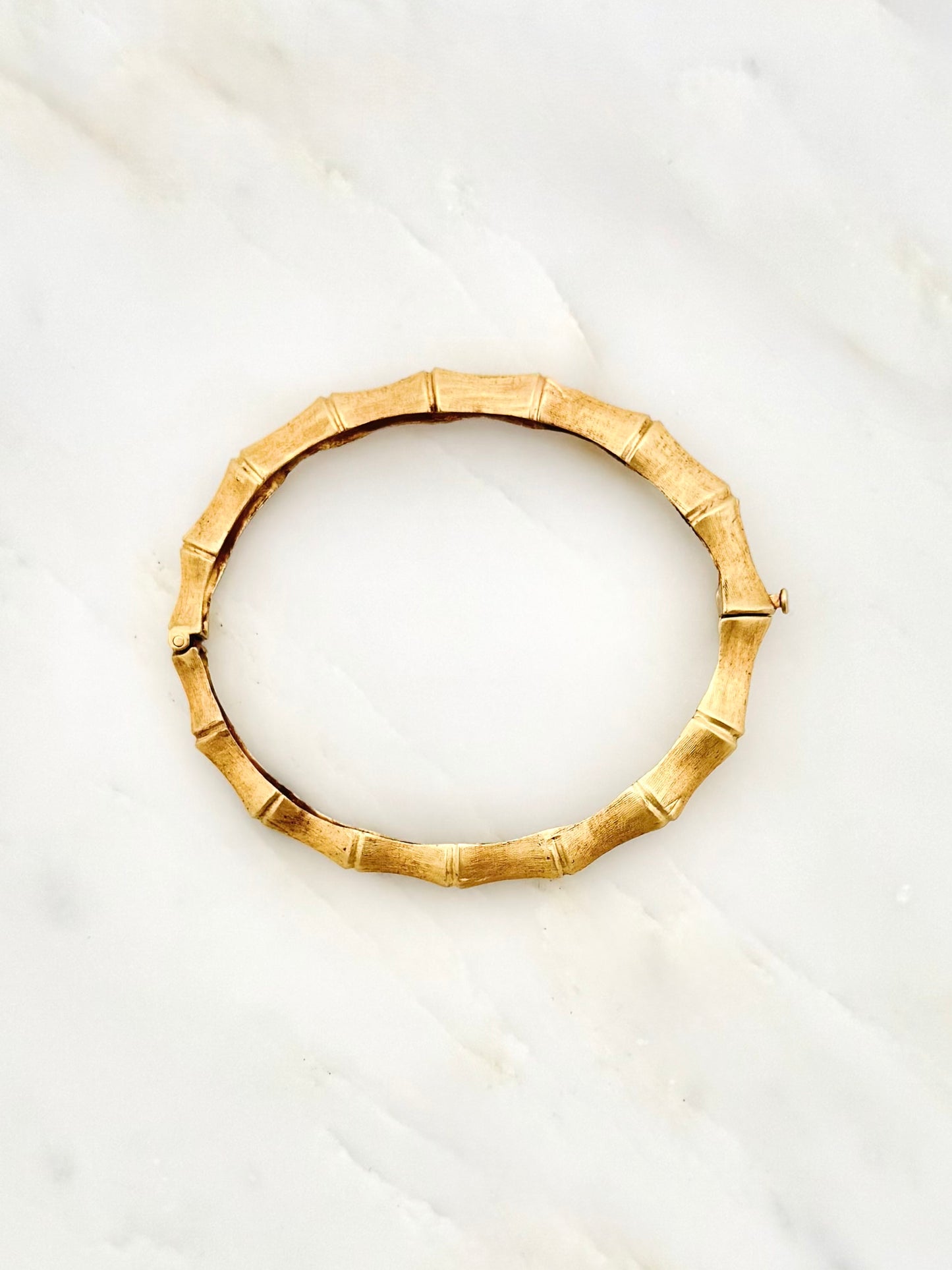 Fine jewelry 14k yellow Vintage Gold Bamboo Bangle
