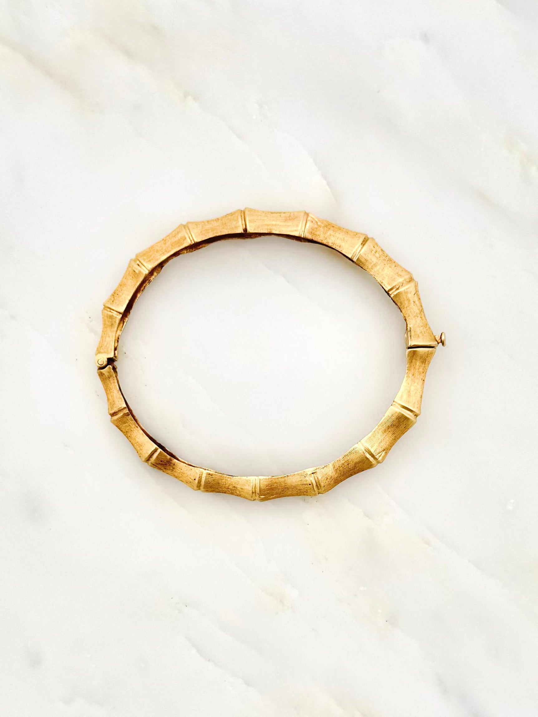 Fine jewelry 14k yellow Vintage Gold Bamboo Bangle