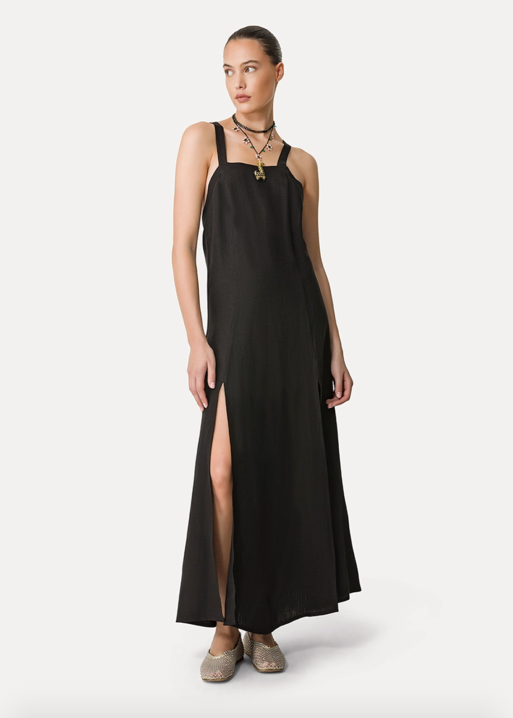 Linen Dress with Spaghetti Straps ELI Linen Dress with Spaghetti Straps ELI