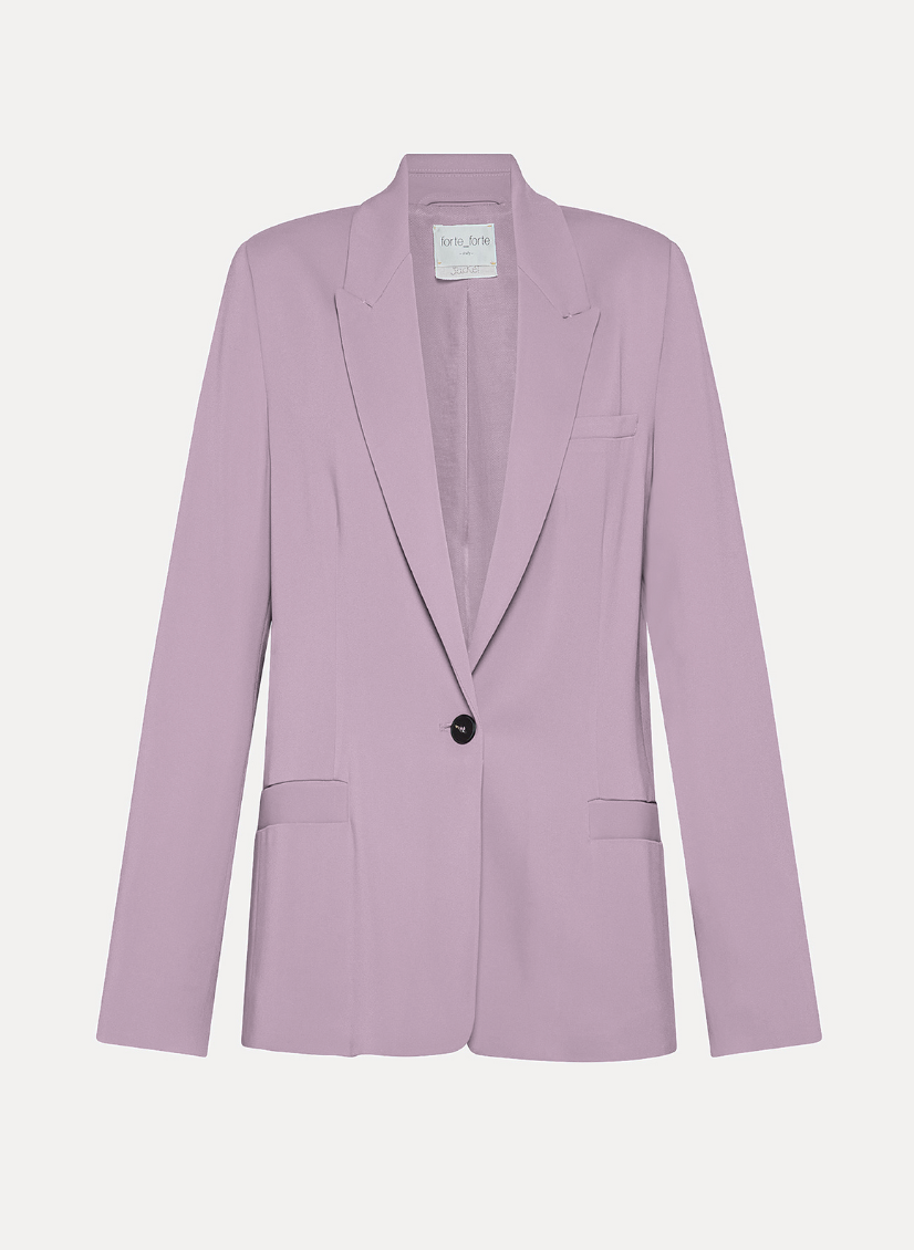 Forte Forte Stretch Crepe Cady Boxy Jacket in Twilight Lilac