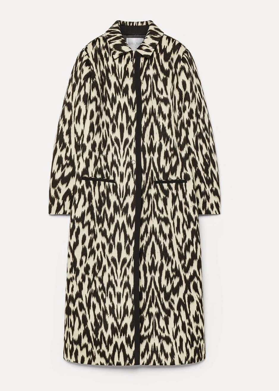 Forte forte Moiré Wool Jacquard Coat