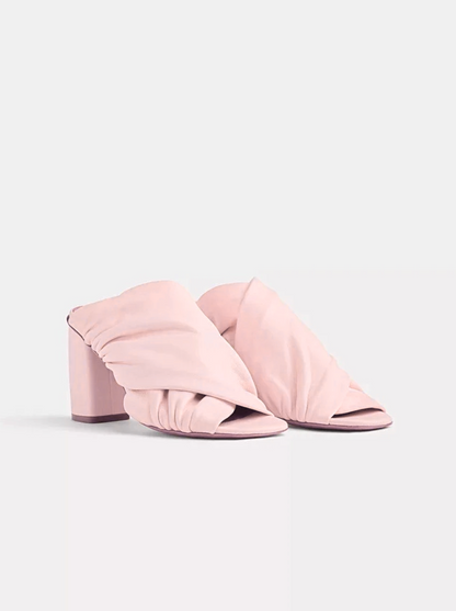 Forte forte Nappa Leather Heeled Sandals in Petalo pink