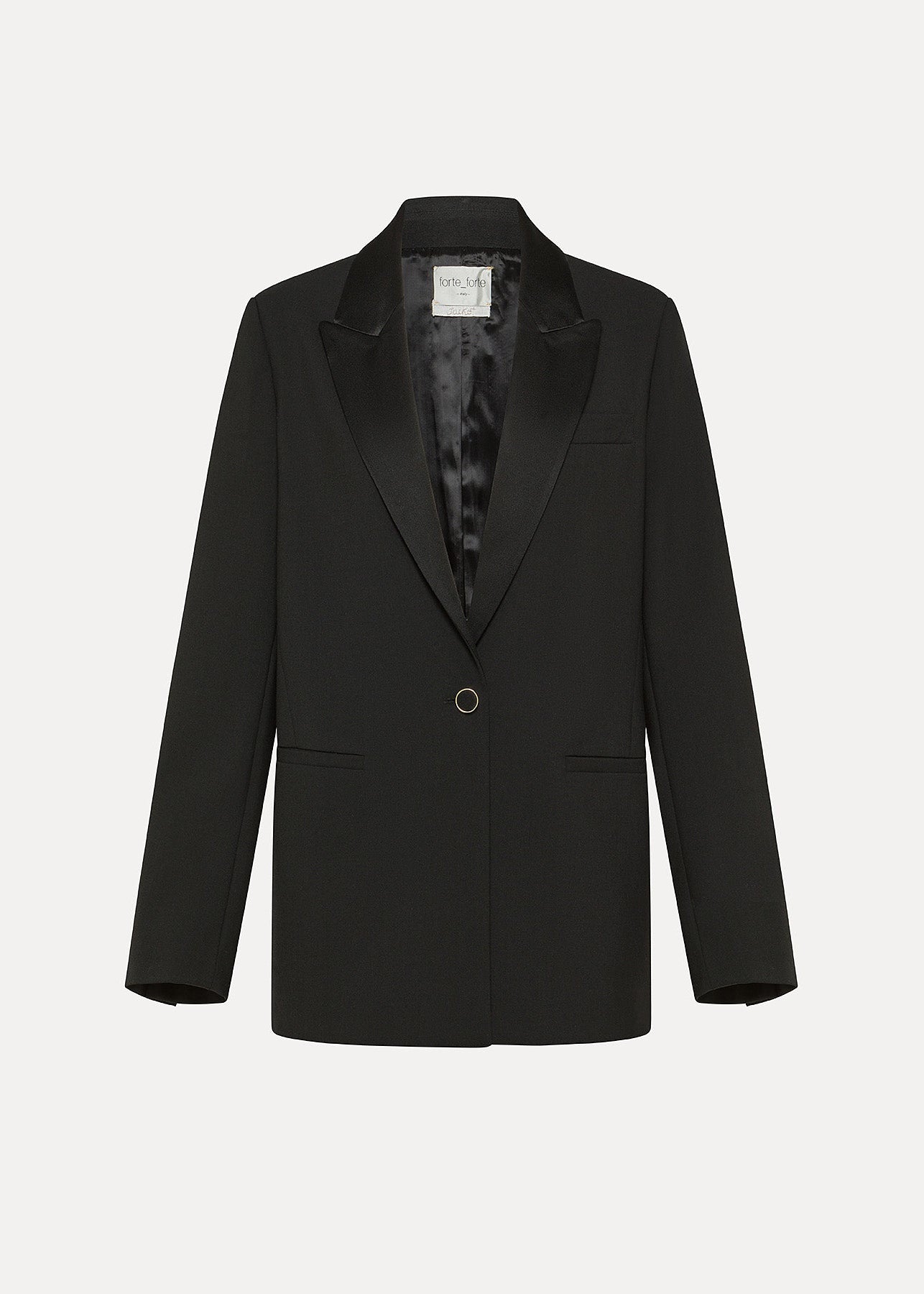 Forte forte womens Dinner Jacket Blazer in Wool Blend Canvas Noir Black 14325_myjacket