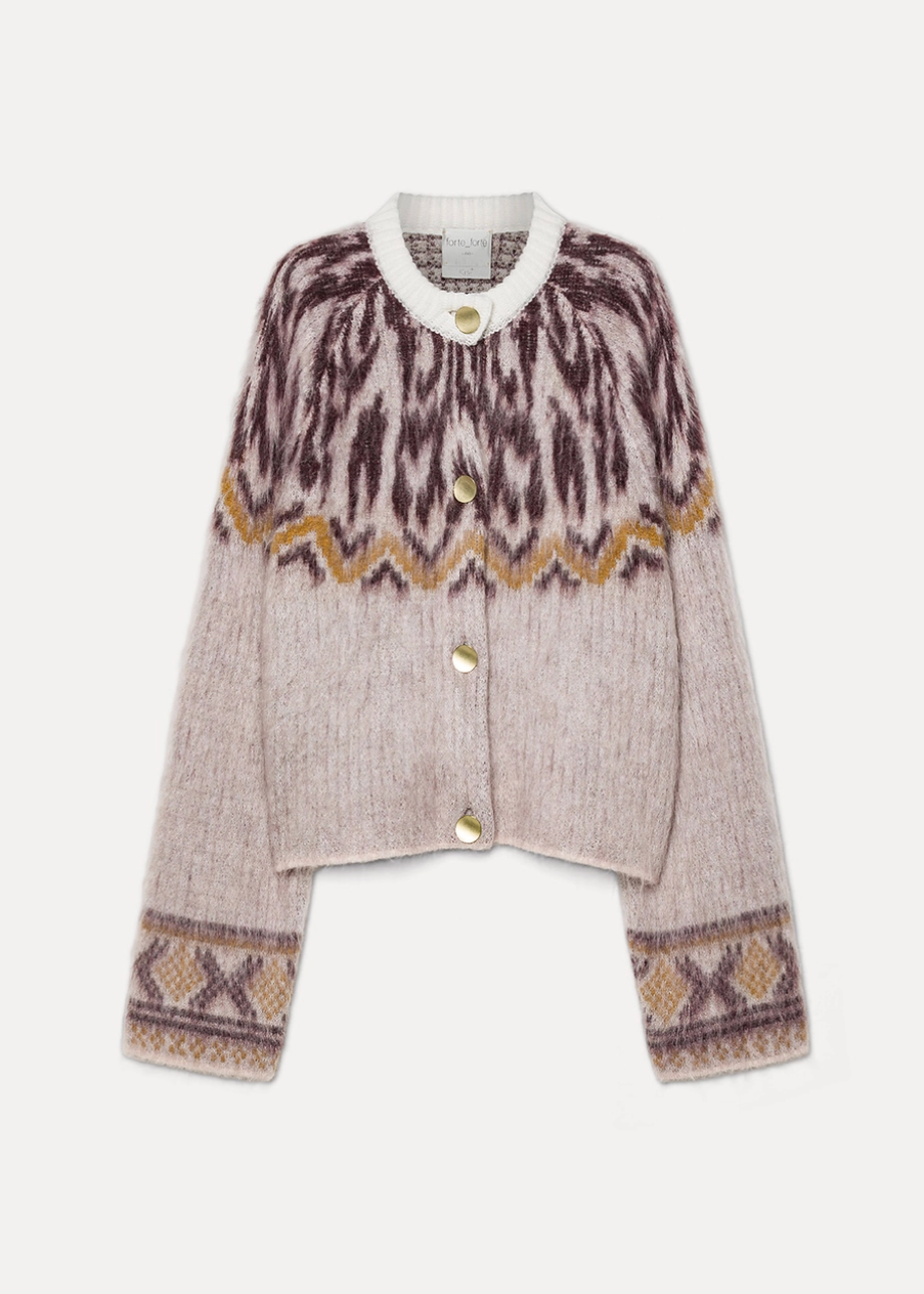 Forte forte womens Jacquard Alpaca Wool Cardigan