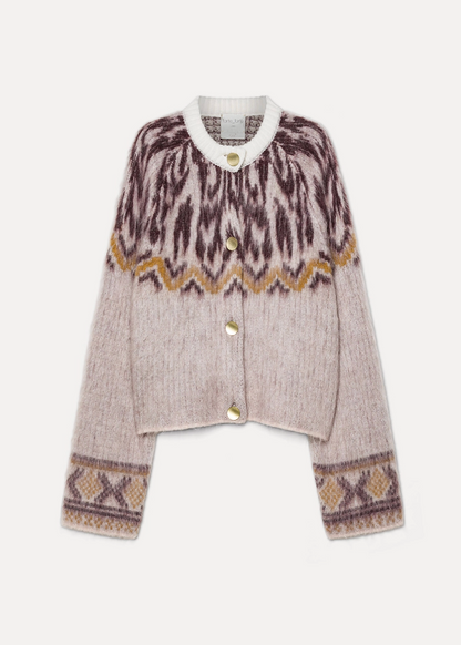 Forte forte womens Jacquard Alpaca Wool Cardigan