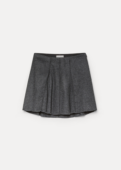Forte forte womens Pleated Wool Mini Skirt grey antracite