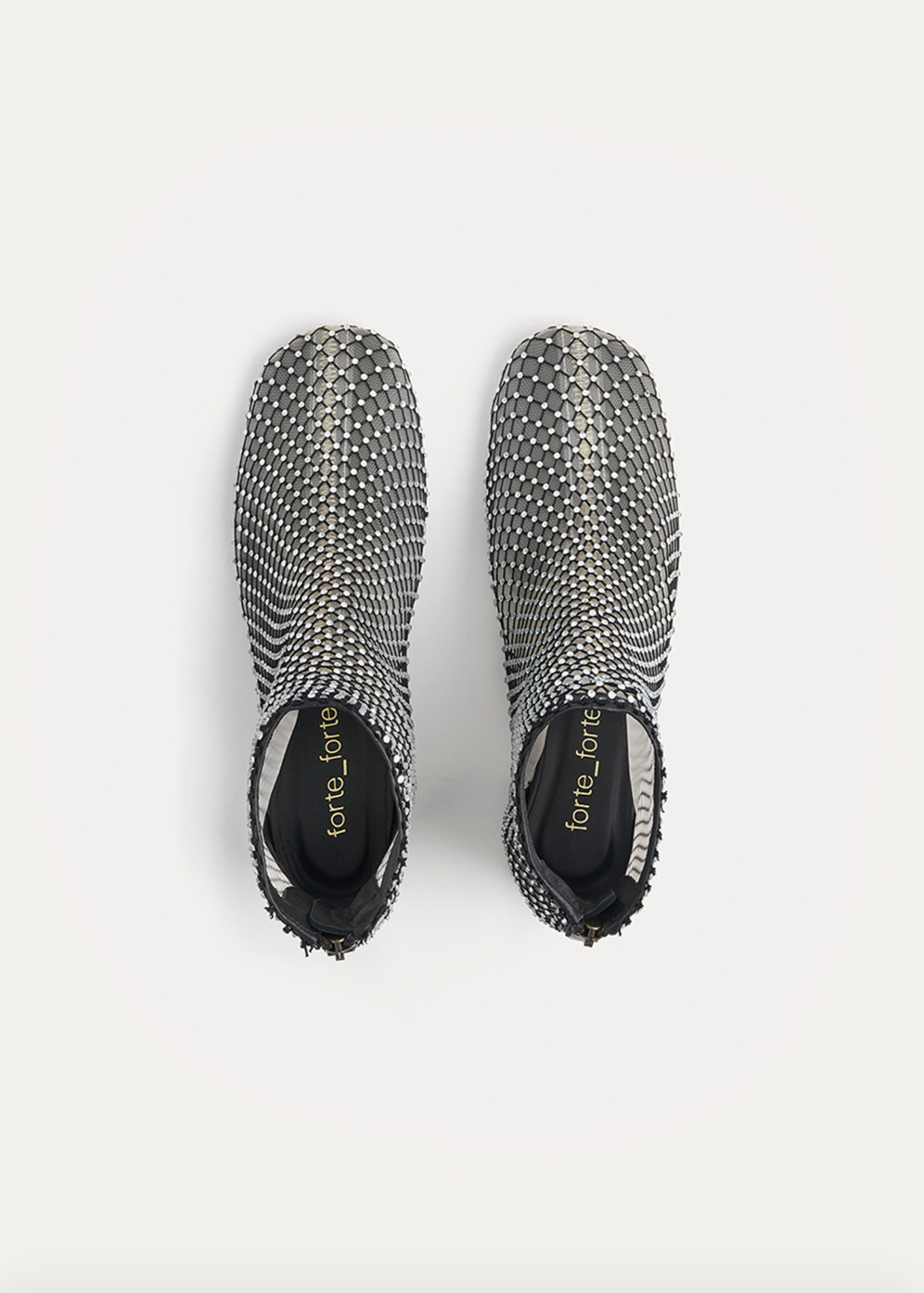 Forte forte womens Strass Mesh Ankle Boots in Nero diamante