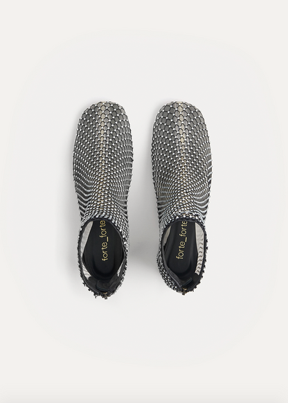 Forte forte womens Strass Mesh Ankle Boots in Nero diamante