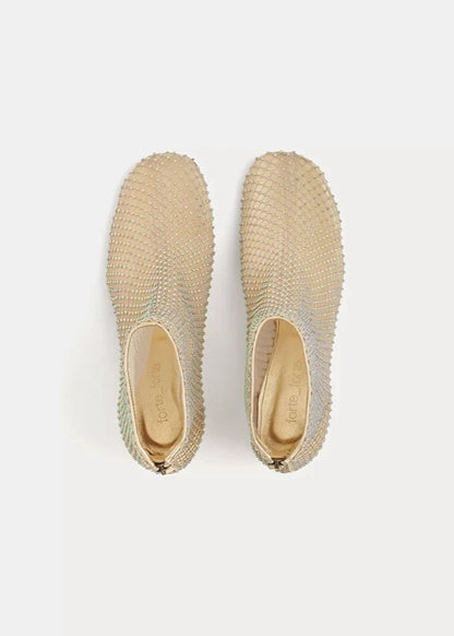 Forte forte womens Strass Mesh Ankle Boots in Nude diamante