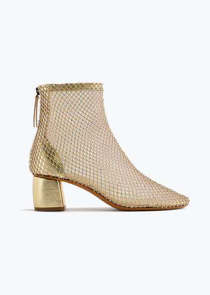 Forte forte womens Strass Mesh Ankle Boots in Nude diamante
