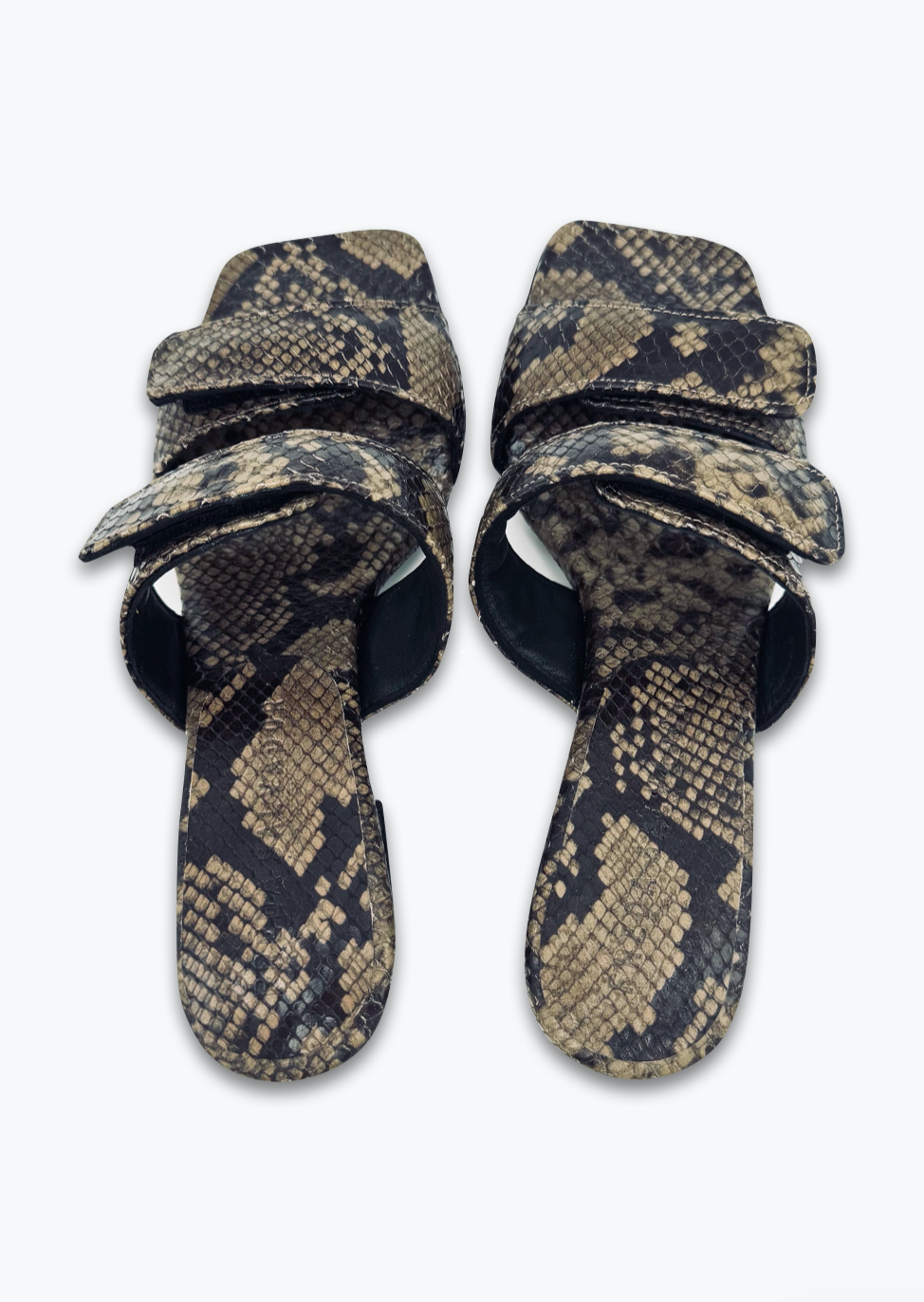 Freda Salvador Adria Embossed Python Strap Heel in Stone