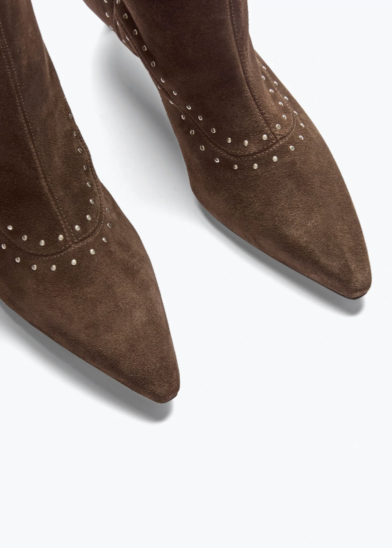 Freda Salvador Tricia Studded Boot in Teddy Suede