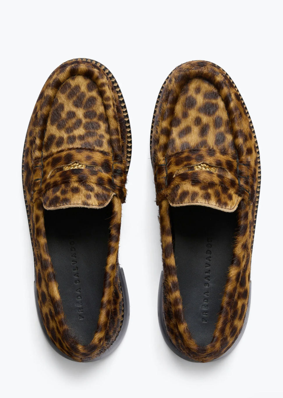 Freda Salvador womens Elba Penny Loafers in Leopard Haircalf