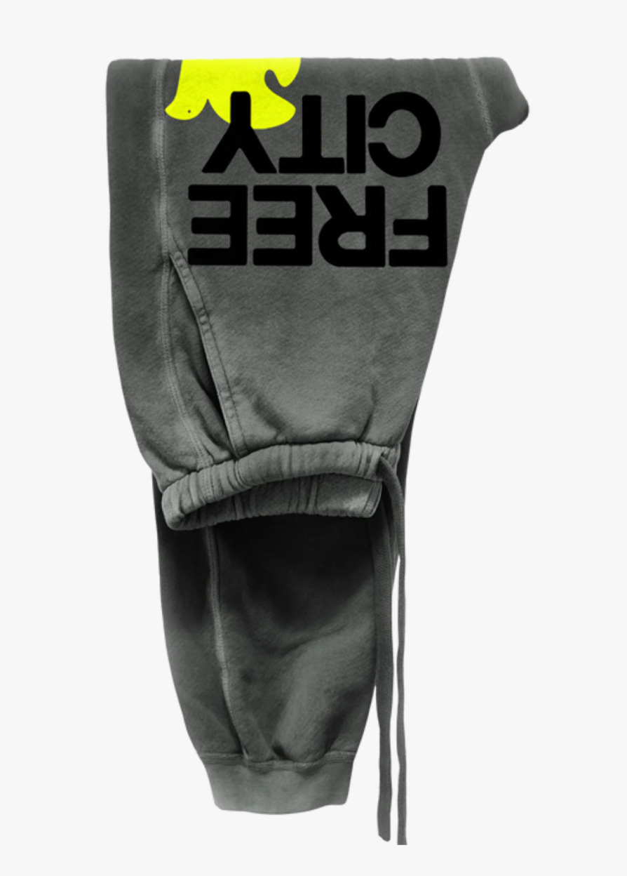 Freecity Cotton Sunfades Pocket Sweatpants in Greyart Glow