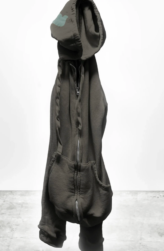 Freecity supershop Superfluff Lux Zip Hoodie in Mushrooms/Teal