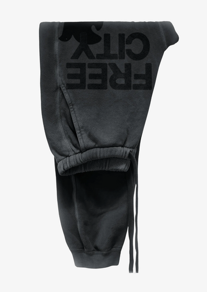Freecity unisex Sunfades Pocket Sweatpant in Volcano & Black
