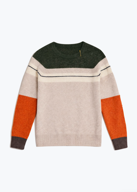 Freecity unisex striped Après Alps Cashmere Crewneck Sweater