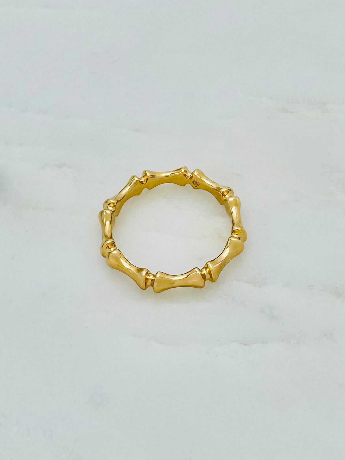 Grace Winfrey fine jewelry 18k yellow gold Bamboo Stacking Ring