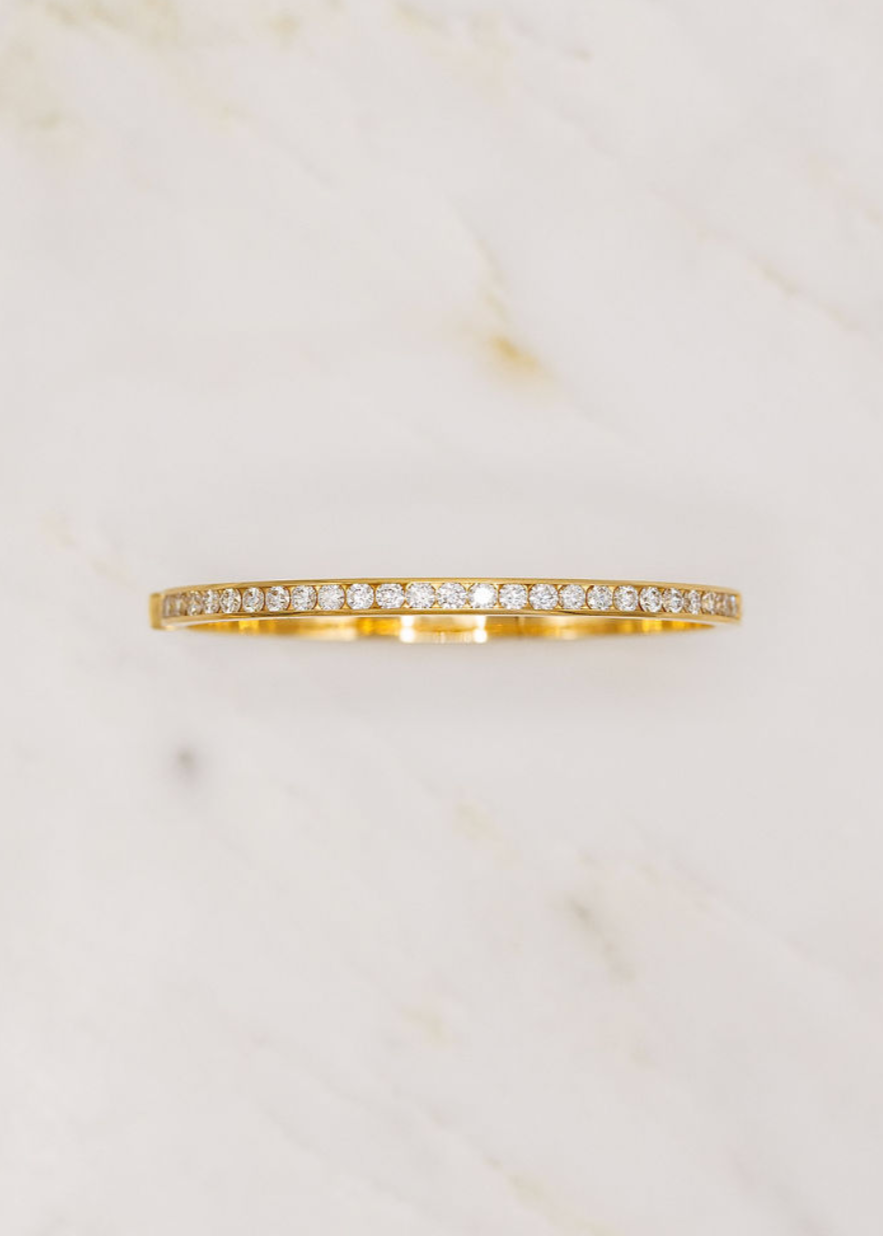 Grace Winfrey fine jewelry 18k yellow gold Diamond Keeper Bangle