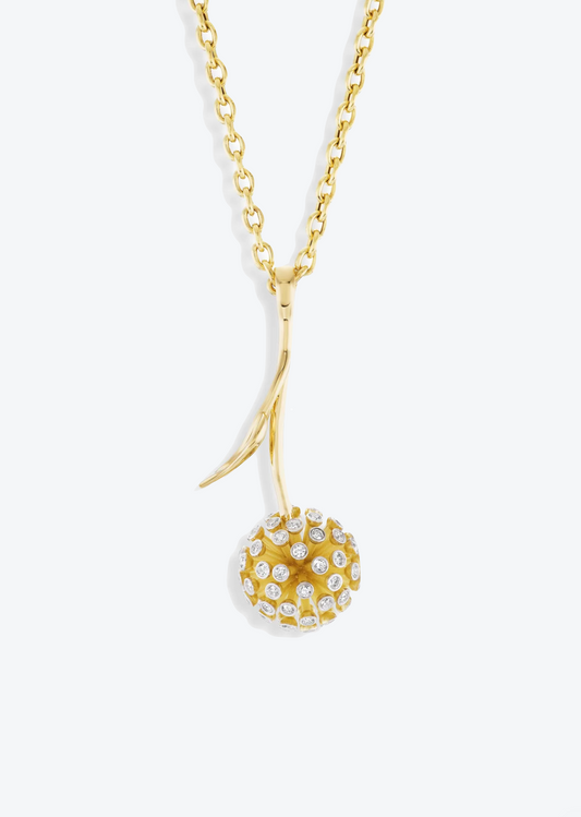 Grace Winfrey fine jewelry 18k yellow gold diamond Dandelion Pendant Necklace