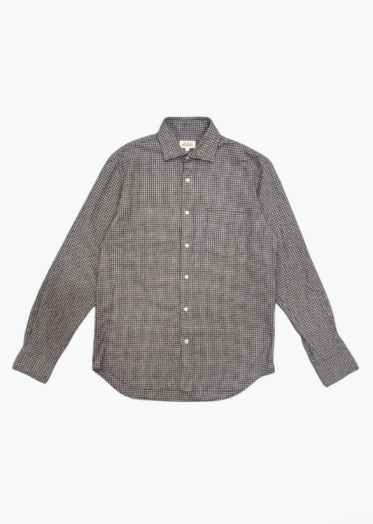 Hartford mens Paul Flannel Shirt in Grey Plaid