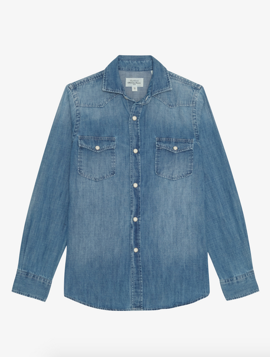 Hartford mens Phoenix Woven Shirt Indigo