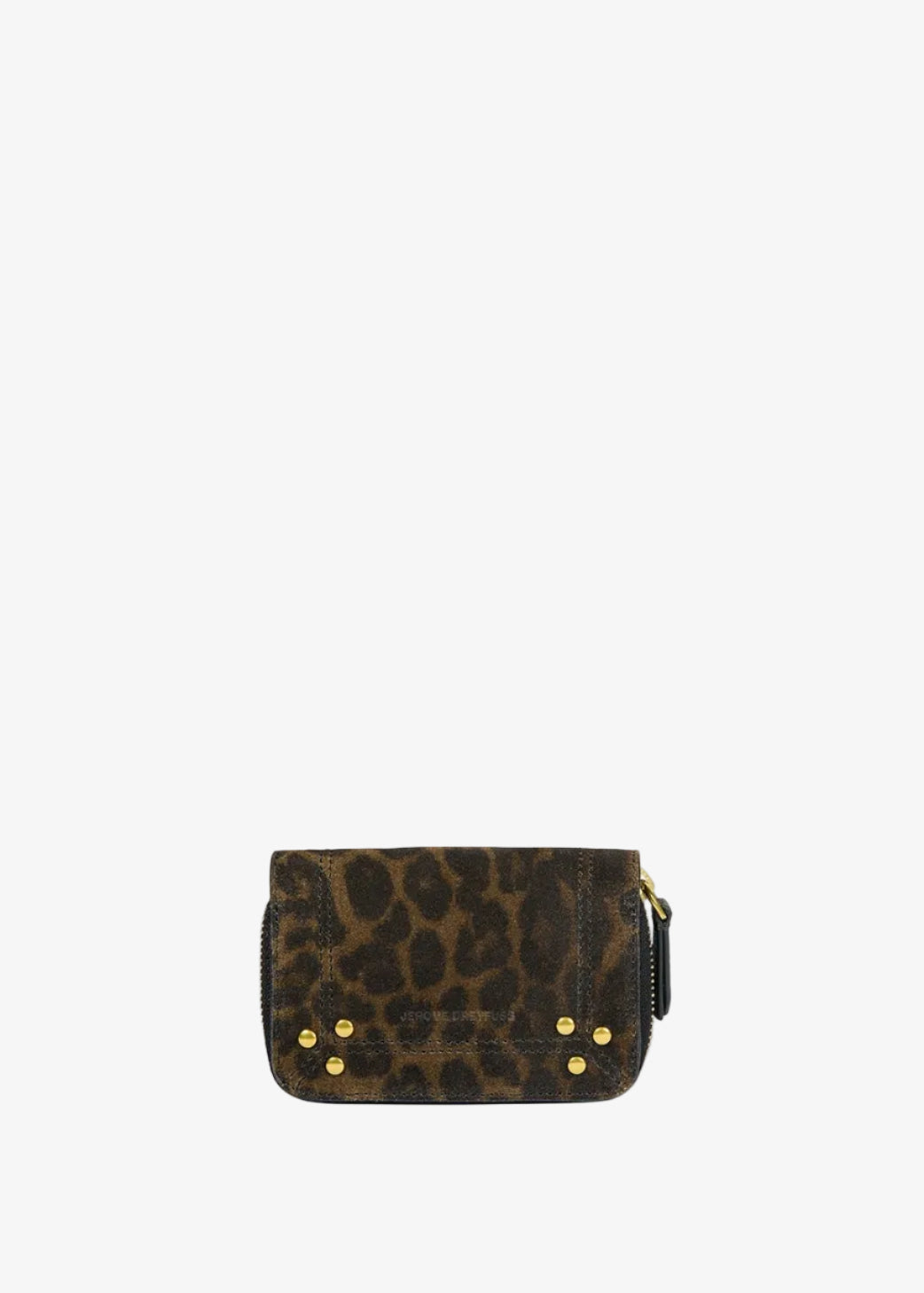 Henri Mini Suede Wallet in Imprime Leopard Kaki