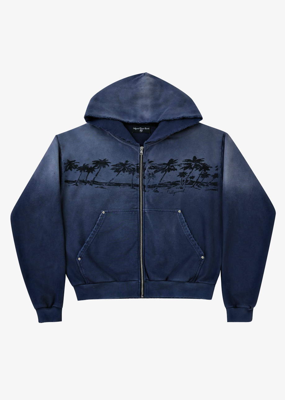 Hollywood forever records mens Skyline Zip-Up Hoodie