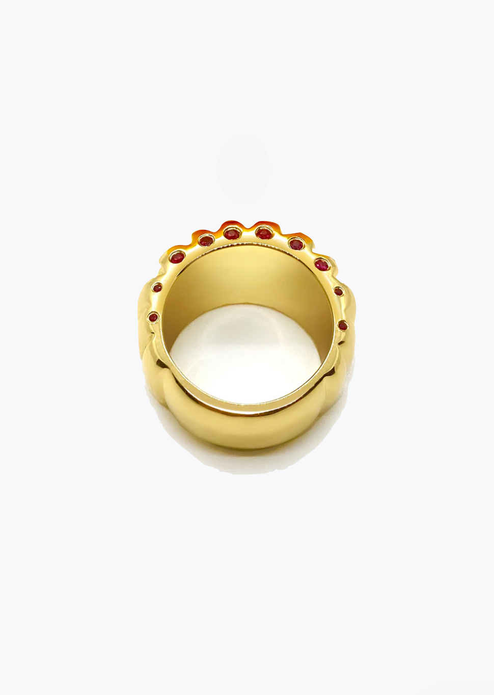 Howl fine jewelry 18k yellow gold Bombshell Ring with Rubies