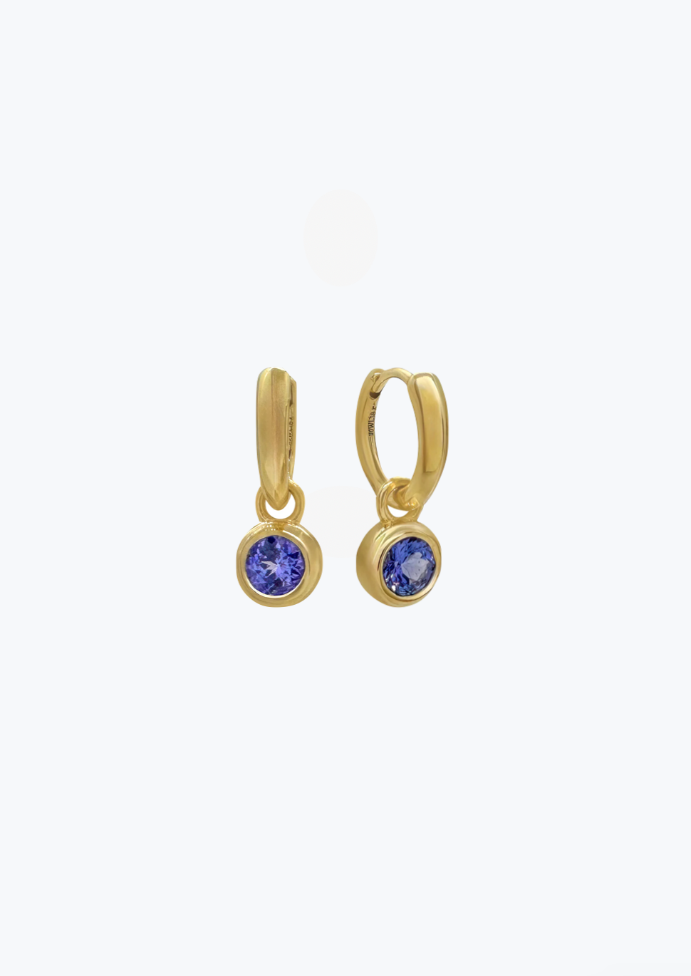 Howl fine jewelry 18k yellow gold Rory Hoops with Tanzanite earrings