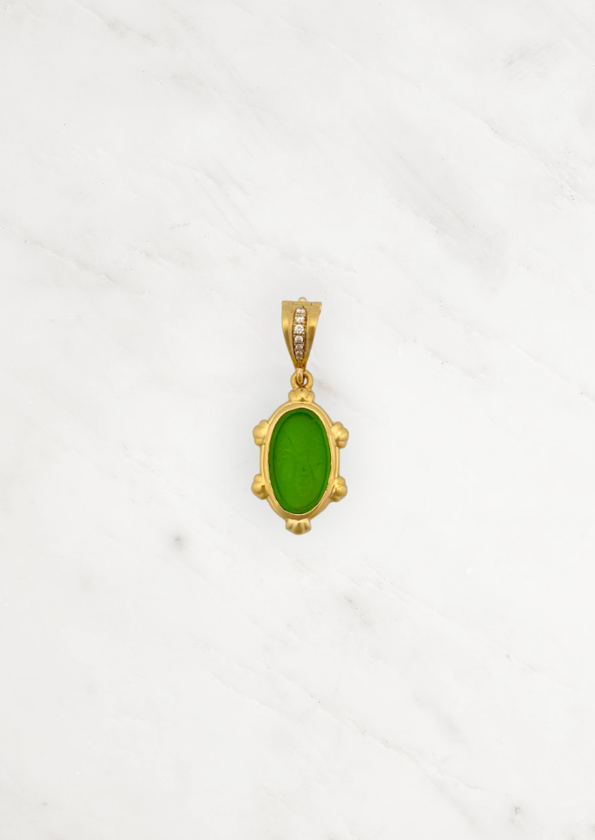 Howl fine jewelry 18k yellow gold Tembo Queen Bee Venetian Glass Pendant