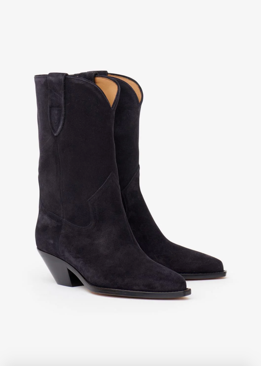 Isabel Marant womens Dahope Suede Cowboy Boots in Faded Black