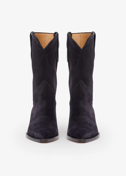 Isabel Marant womens Dahope Suede Cowboy Boots in Faded Black