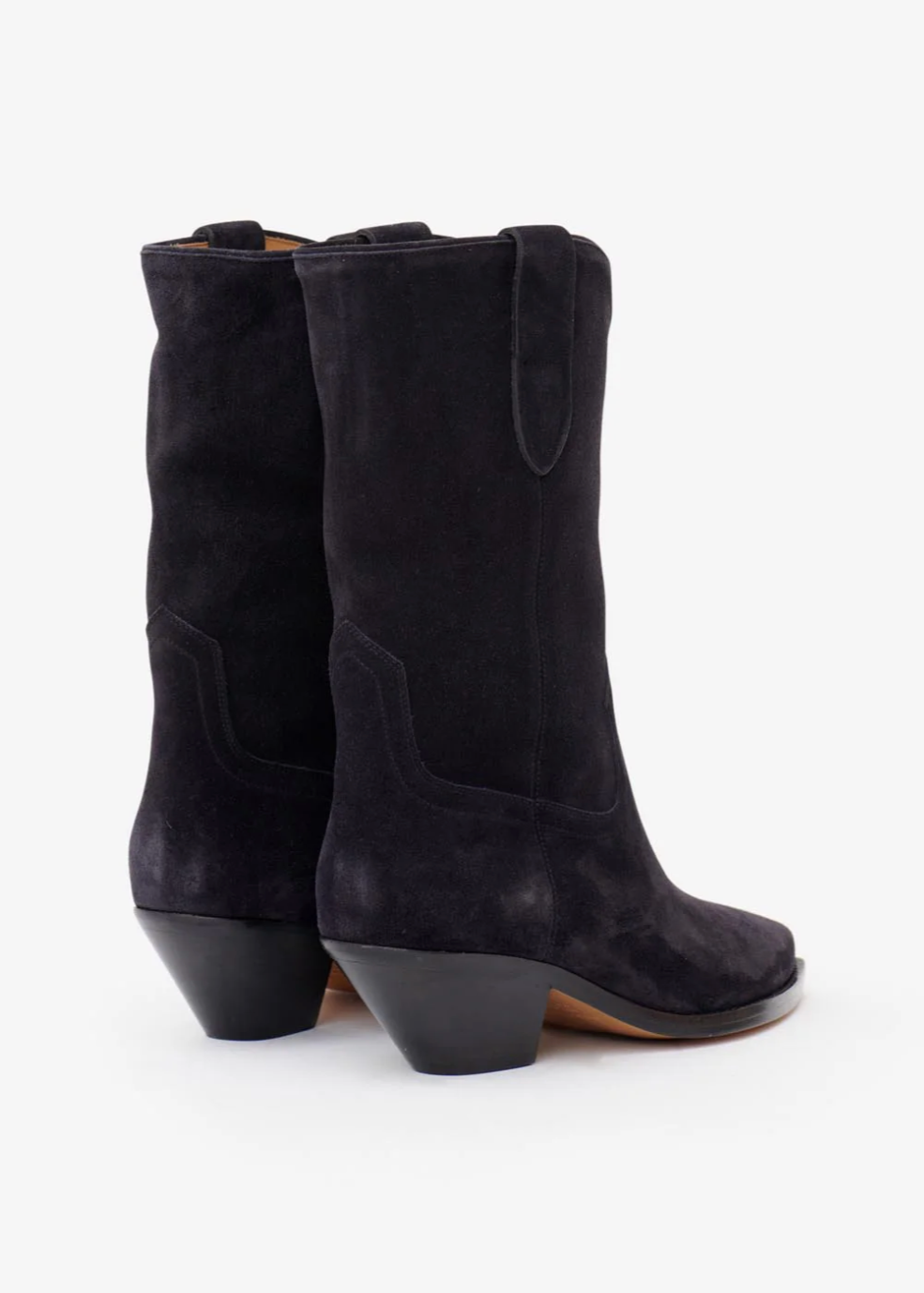 Isabel Marant womens Dahope Suede Cowboy Boots in Faded Black