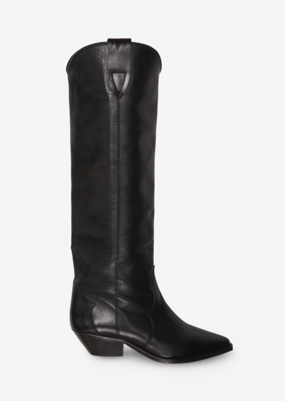 Isabel Marant womens Denvee Leather Knee High Boots in Black 