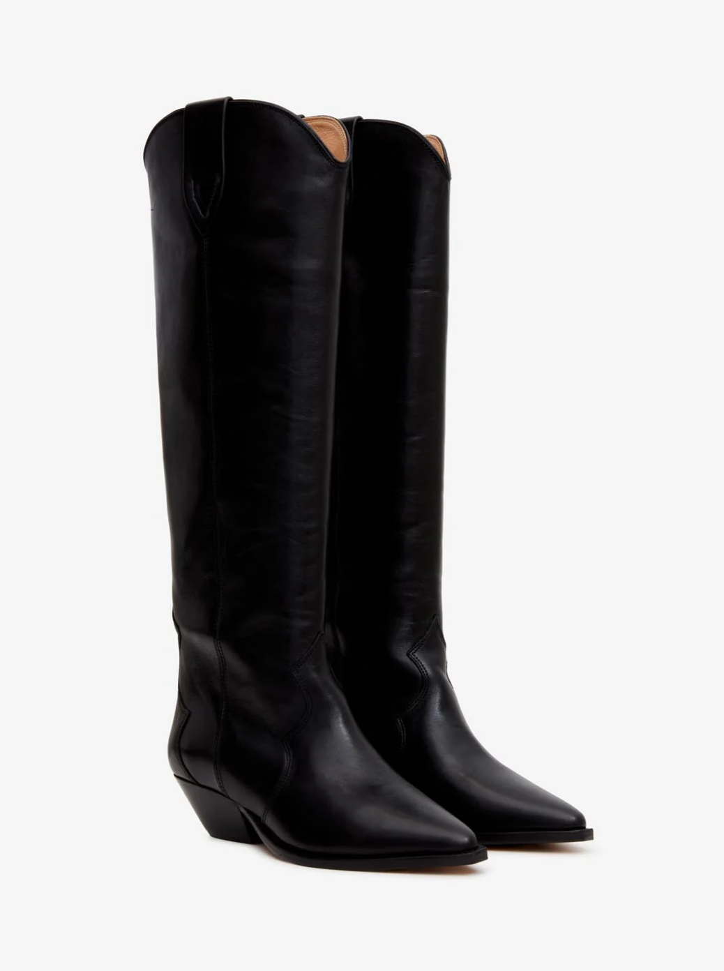 Isabel Marant womens Denvee Leather Knee High Boots in Black 